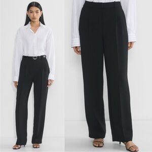 Aritzia- The Effortless Pants High Waisted Wide Leg Trousers Black Size 0 Work